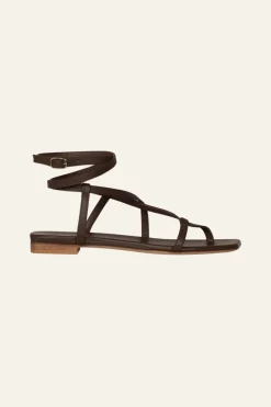 Sale Central Portions Sandals In Chocolate Shoes