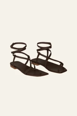Sale Central Portions Sandals In Chocolate Shoes