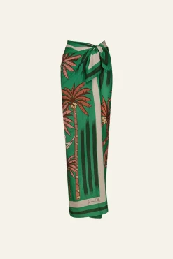 De Palmeras Maxi Shawl In Green Shawls