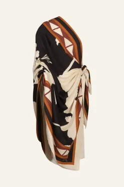 Elongo Florals Shawl In Black Shawls