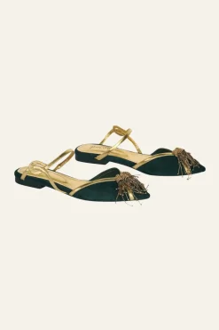 Hot Fantasising Flats In Green Shoes