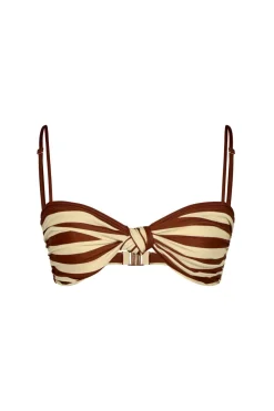 New Healing Tools Bikini Top In Ecru & Marsala Trending Now