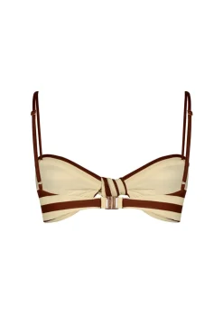 New Healing Tools Bikini Top In Ecru & Marsala Trending Now
