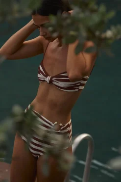 Sale Healing Tools Bikini Top In Ecru & Marsala Swimwear
