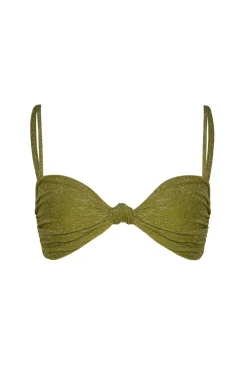 Best Heliconia Bikini Top In Green Swimwear