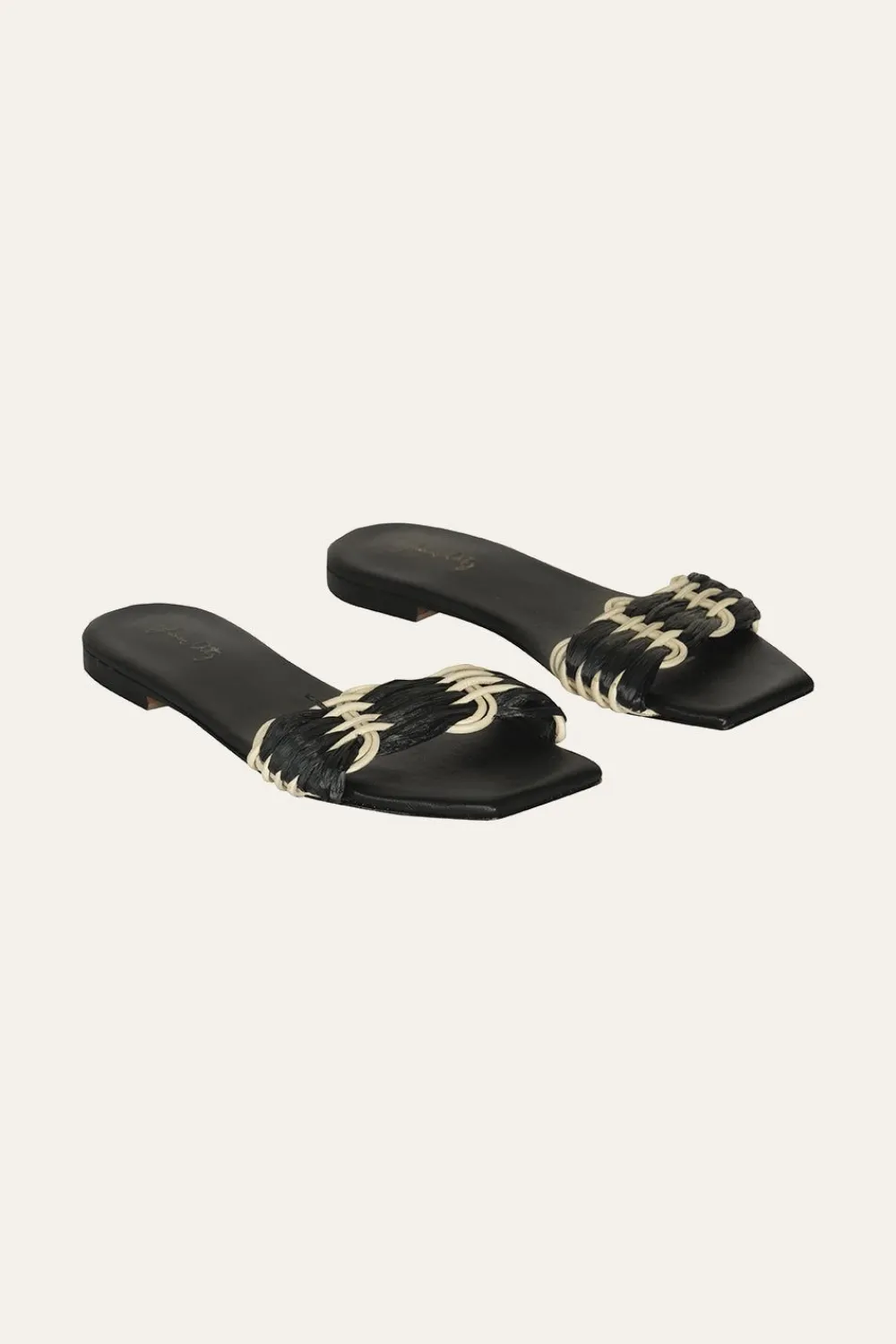 Clearance Hidden Messages Flats In Black & Ecru Shoes