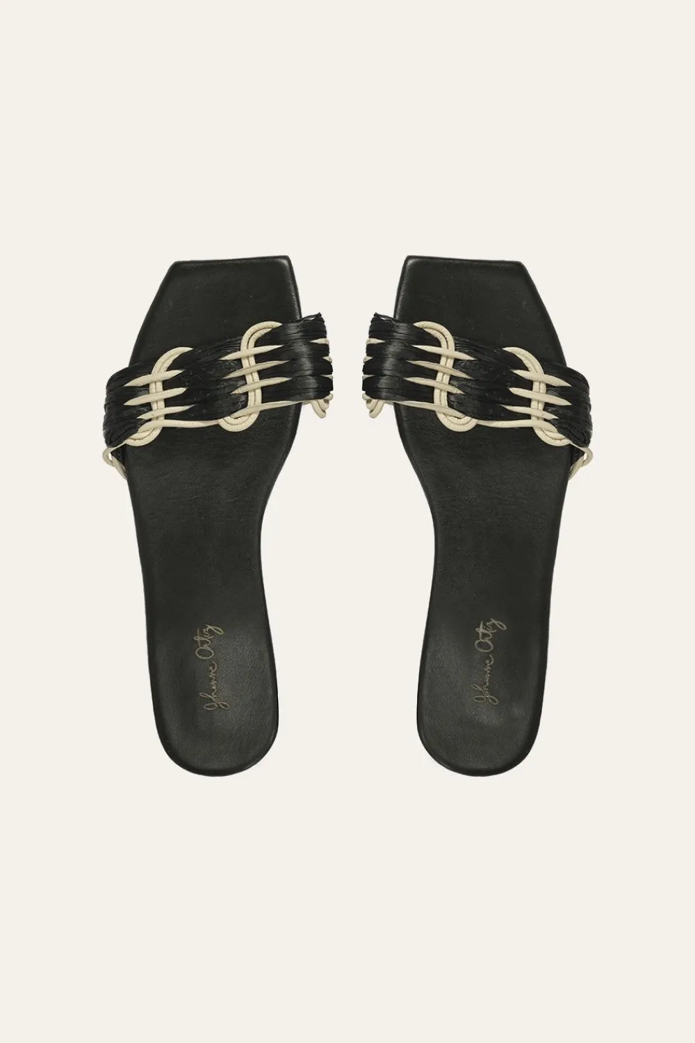 Clearance Hidden Messages Flats In Black & Ecru Shoes