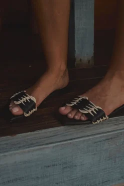 Sale Hidden Messages Flats In Black & Ecru Shoes