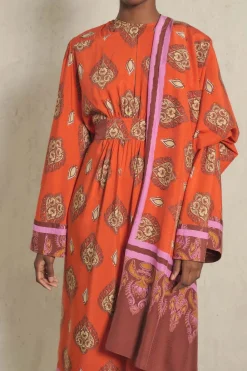 New India Chintz Shawl In Red Shawls