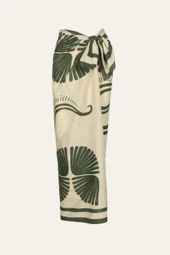 Clearance Kene Pareo In Ecru & Green Pareos & Coverups