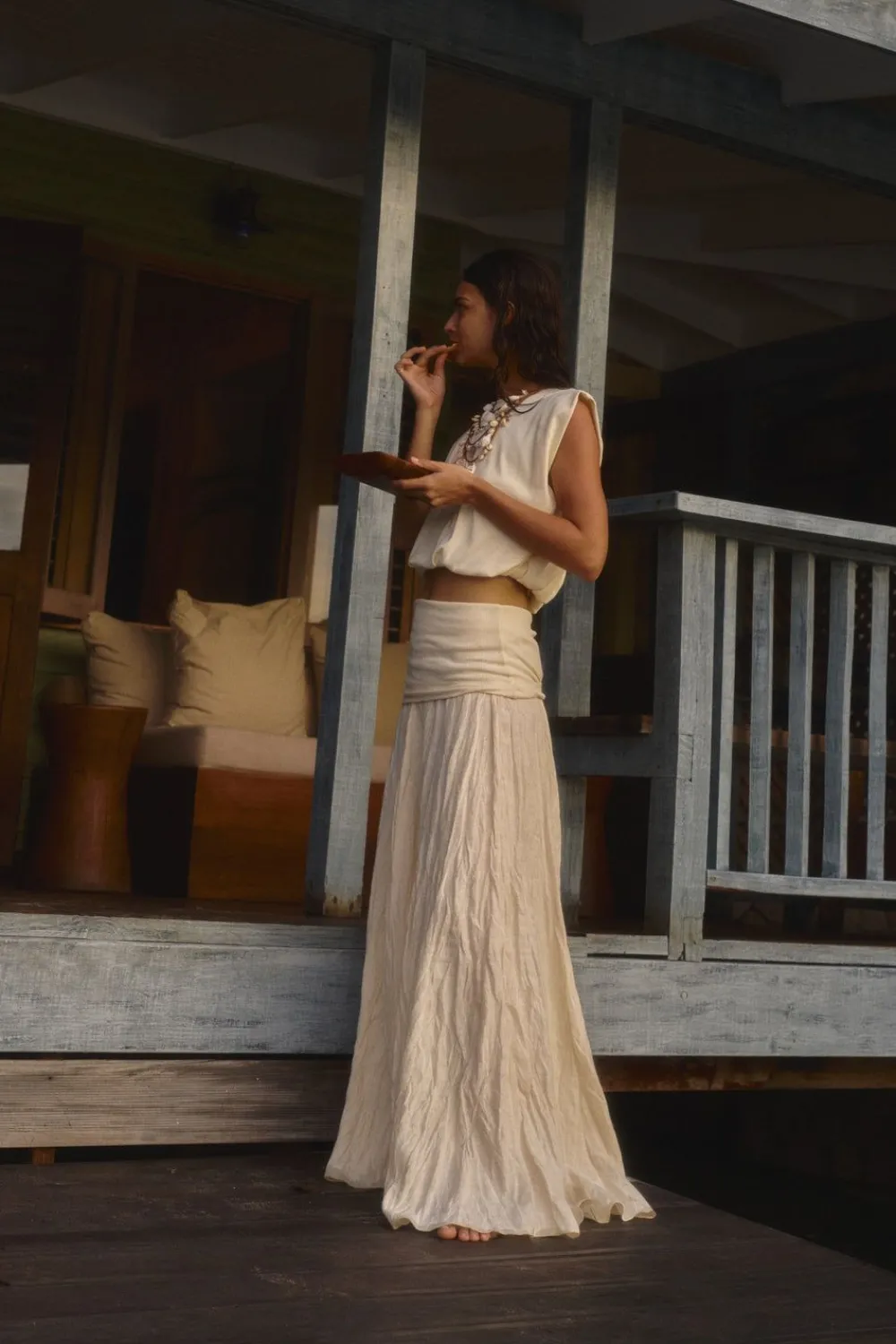 Hot Light And Sound Skirt In Ecru Bottoms