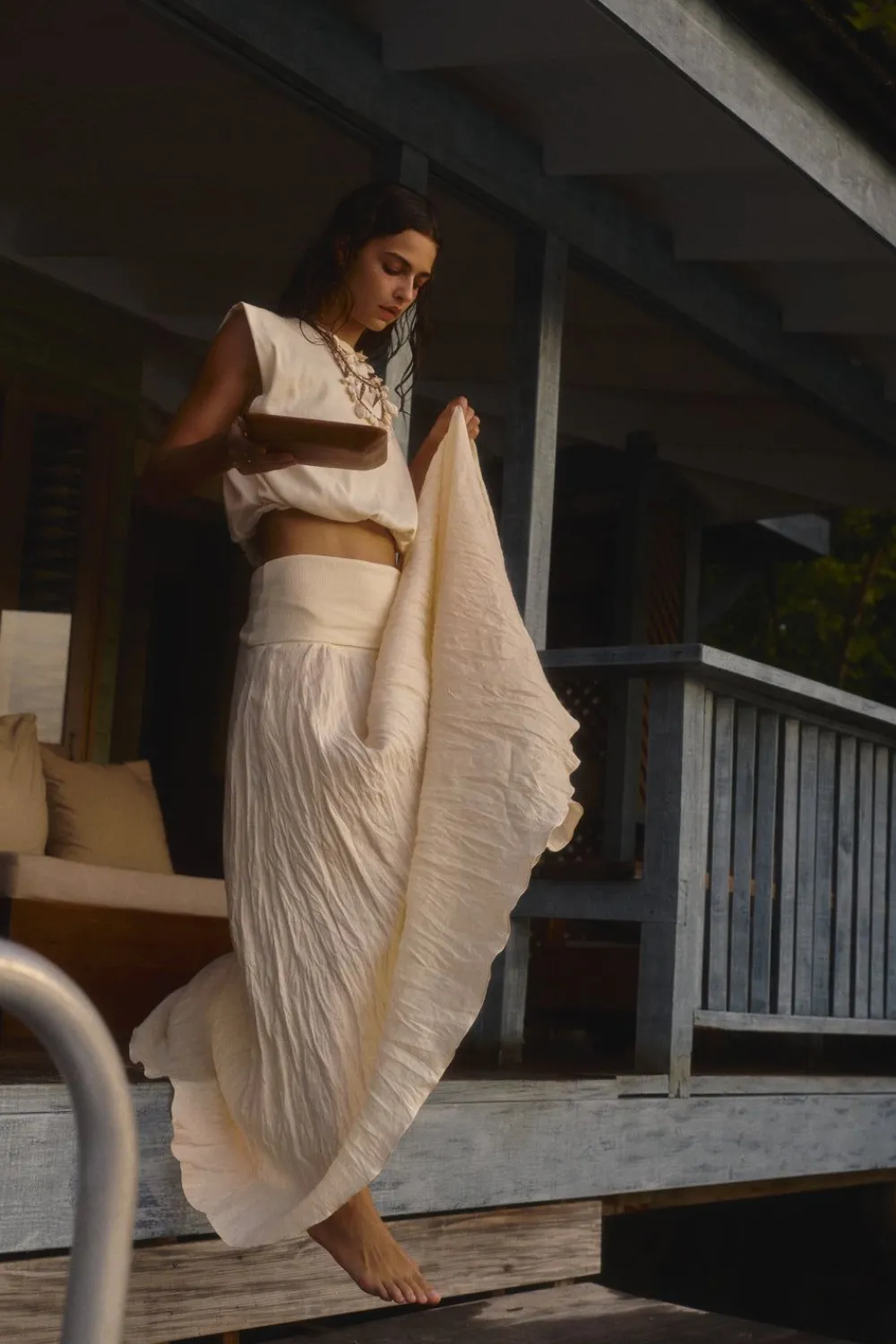 Hot Light And Sound Skirt In Ecru Bottoms