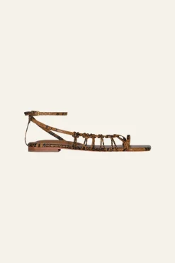 Clearance Moon Gazer Flats In Brown Python Shoes