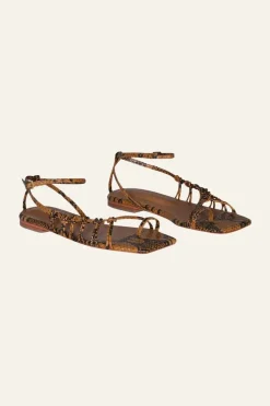 Clearance Moon Gazer Flats In Brown Python Shoes