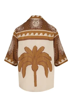 Clearance Paisley Situation Shirt In Brown Tops