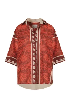 Clearance Paisley Situation Shirt In Red Tops