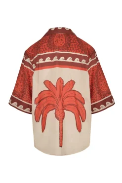 Clearance Paisley Situation Shirt In Red Tops