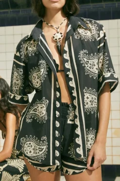 Sale Paisley Situation Shirt In Black Tops