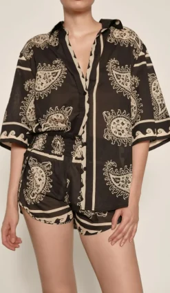 Online Paisley Situation Shirt In Black Tops