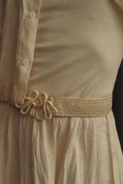 Best Rhythmic Ripple Belt In Ecru Belts