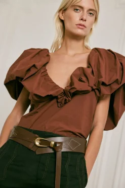 New Vientos Salvajes Top In Chocolate Tops