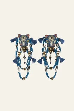 Hot Welcome To The Jungle Earrings In Indigo Jewelry